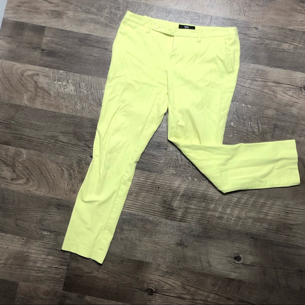 Lemon like color almost fluoro mid rise pants
